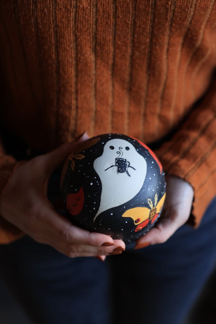 Midnight Cozy Ghost Porcelain Jewelry Box