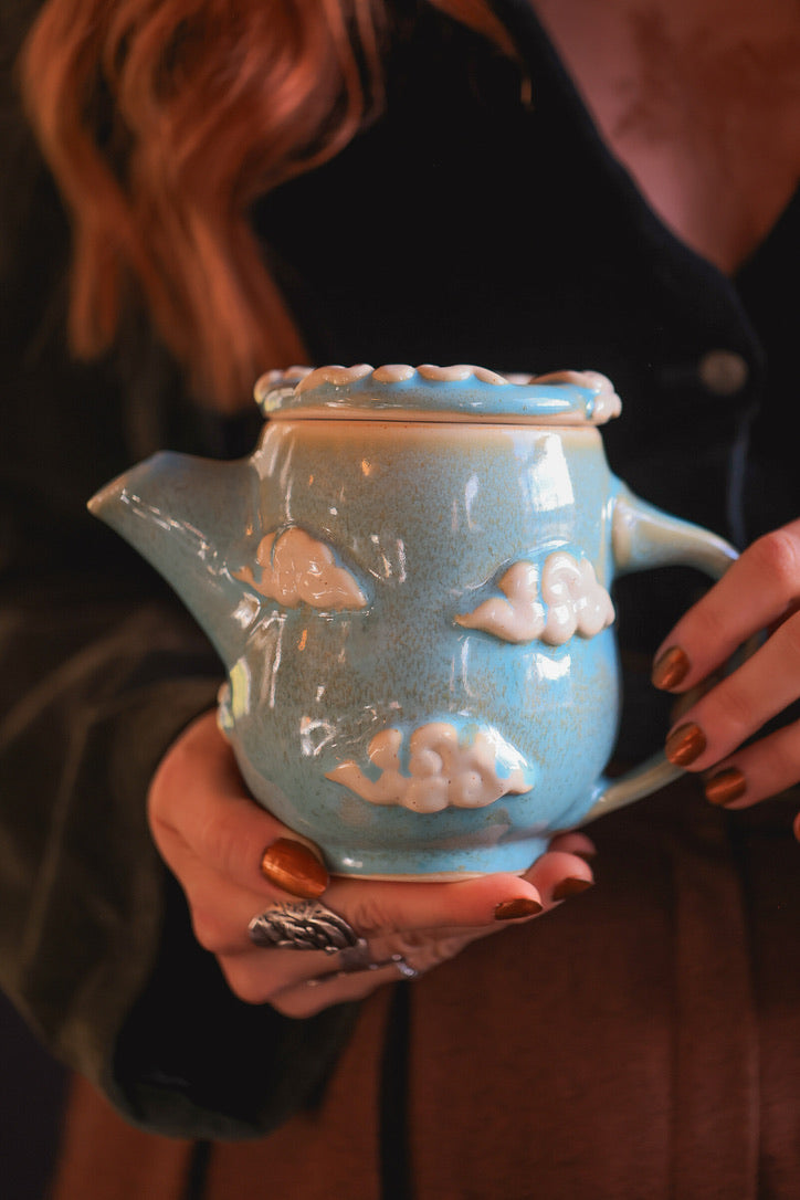 DISCOUNTED Porcelain Cloud Teapot in Turquoise