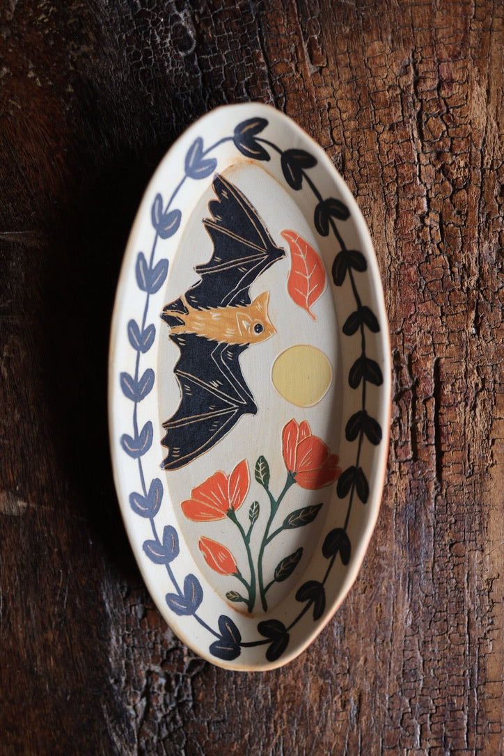 Autumn Forest Bat Trinket Dish