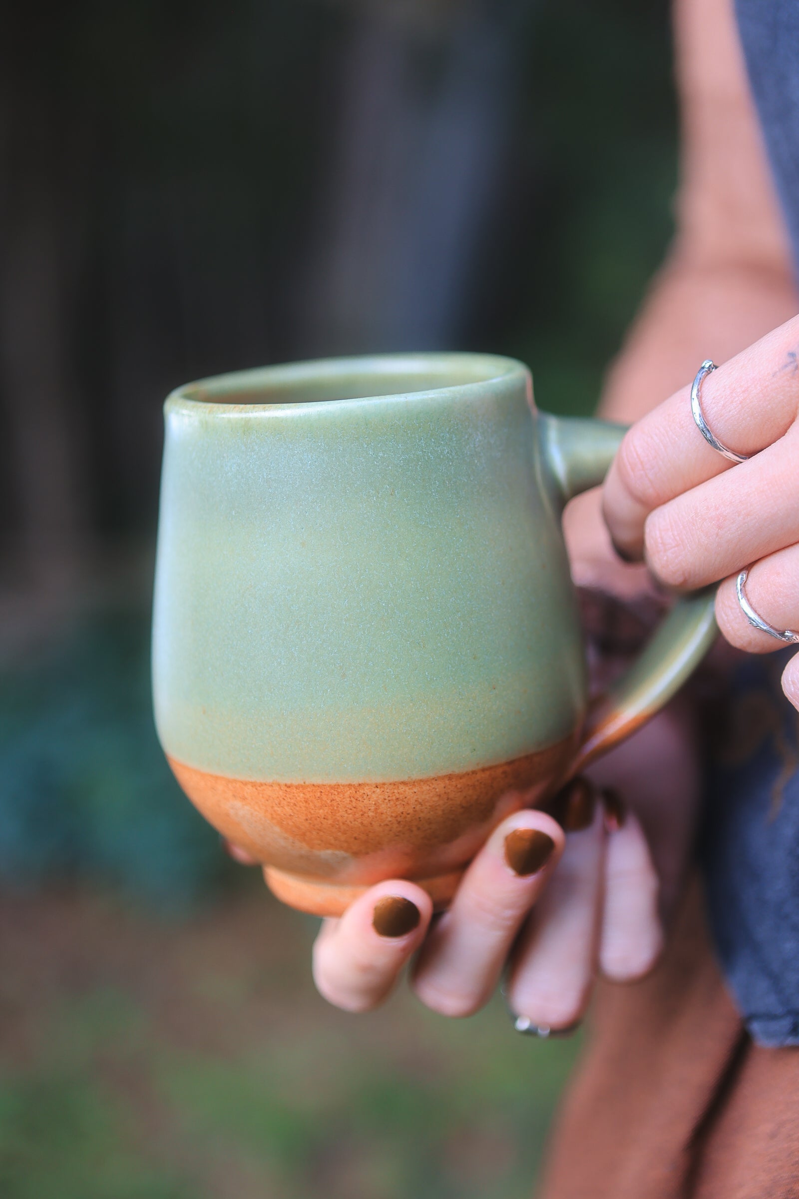 19 Porcelain Autumn Forest Folkware Mug 15 oz
