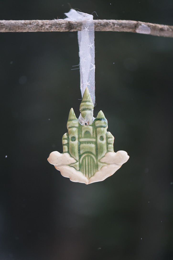 The Cloud Castle Holiday Ornament in Rosemary Porcelain