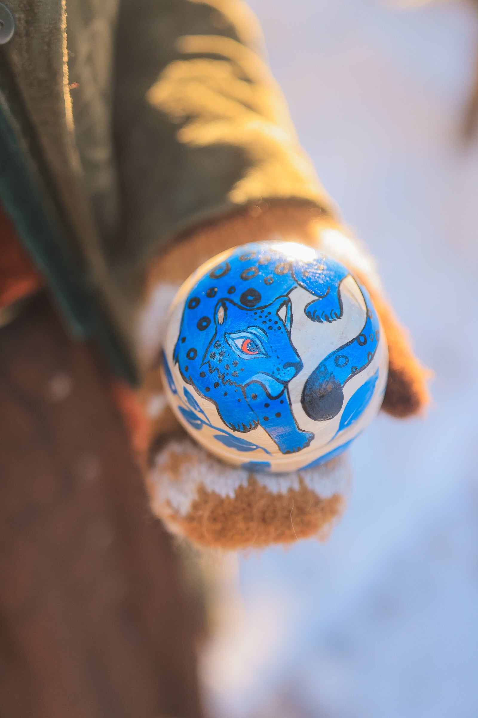 Painted Snow Leopard of Jhasa Jewelry Box