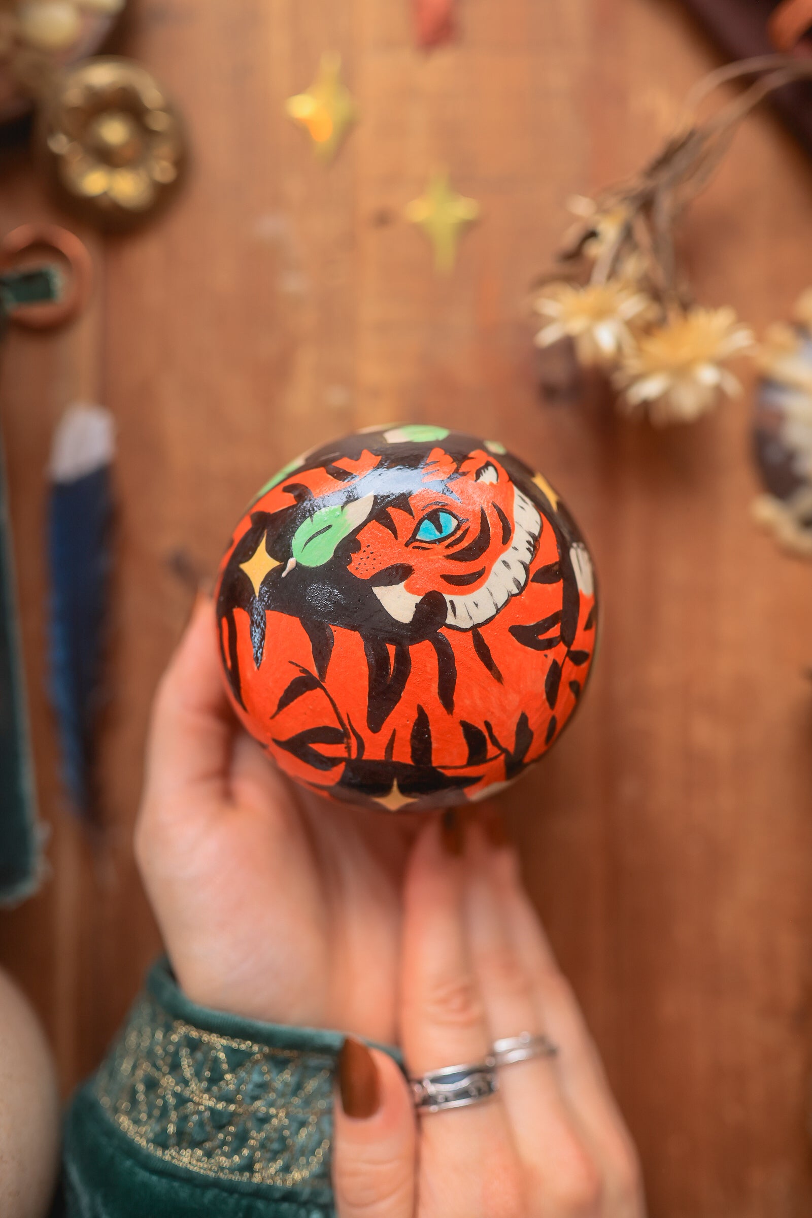 Painted Midnight Tiger of Jhasa Jewelry Box