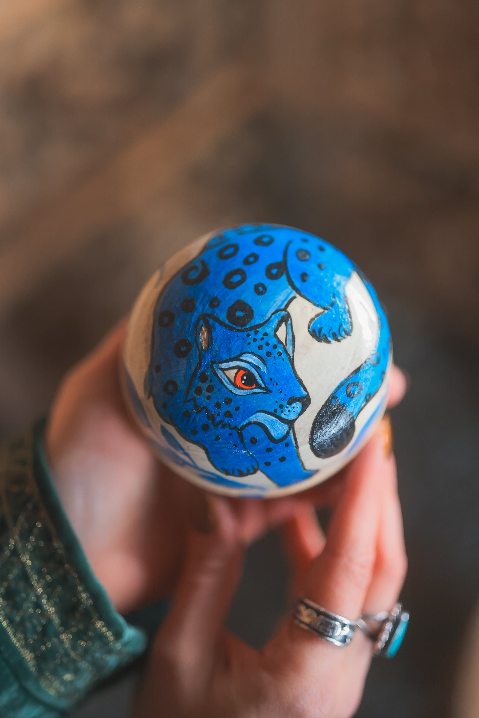 Painted Snow Leopard of Jhasa Jewelry Box