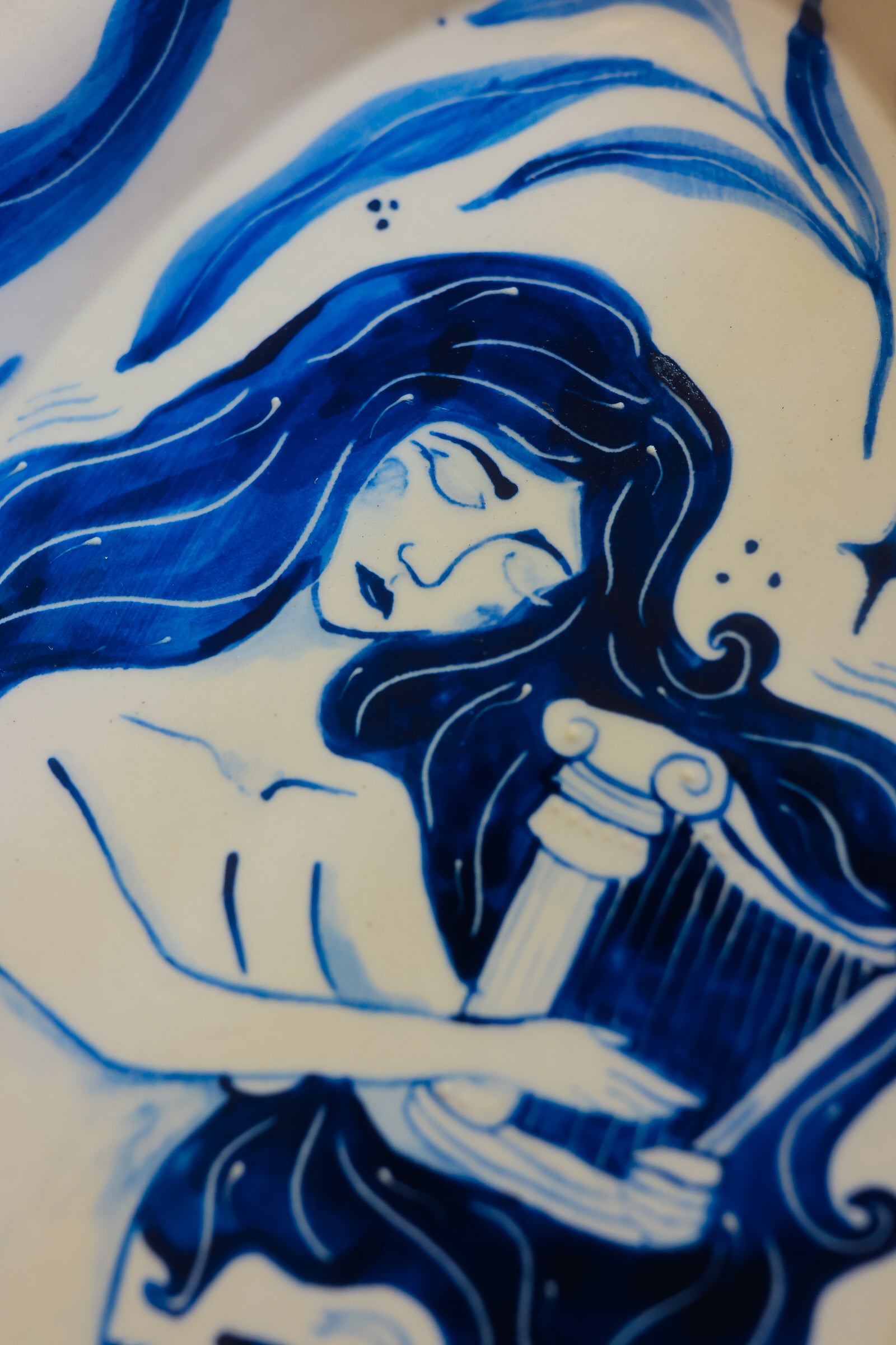 Painted Porcelain Siren&