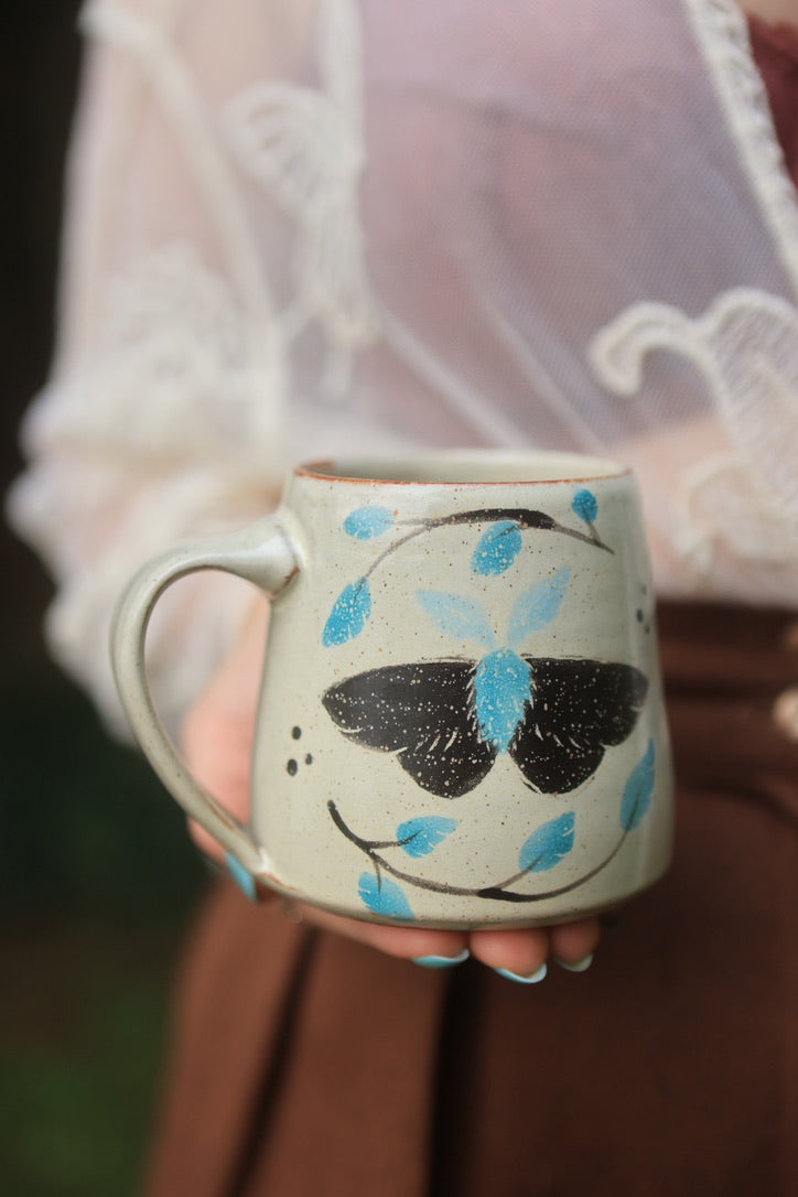 57 Painted Summer Moths Folkware Mug 12 oz