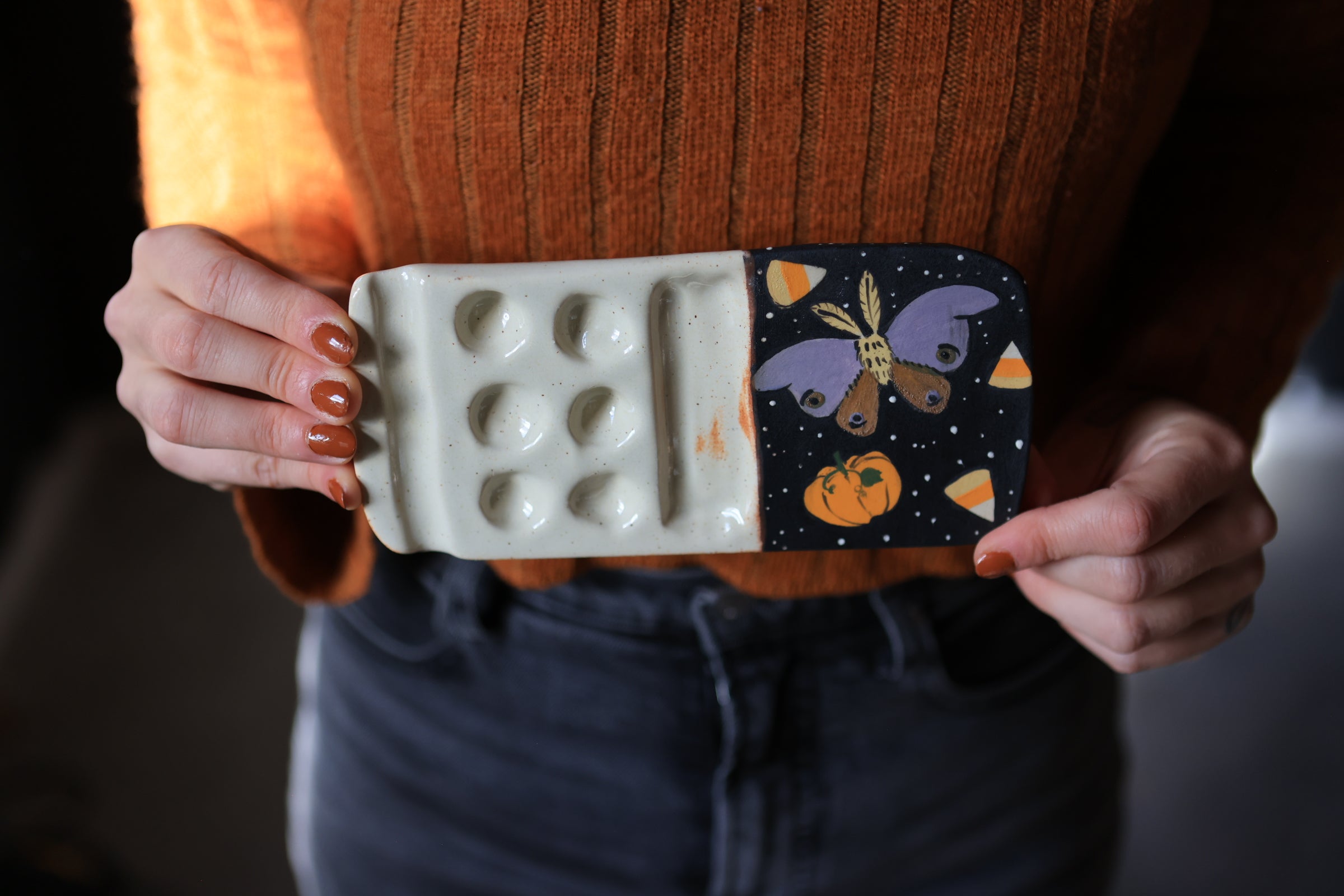 Midnight Moth Porcelain Paint Palette