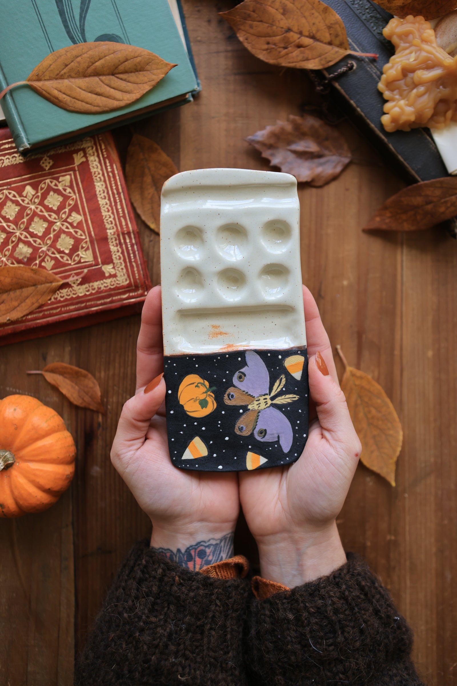 Midnight Moth Porcelain Paint Palette