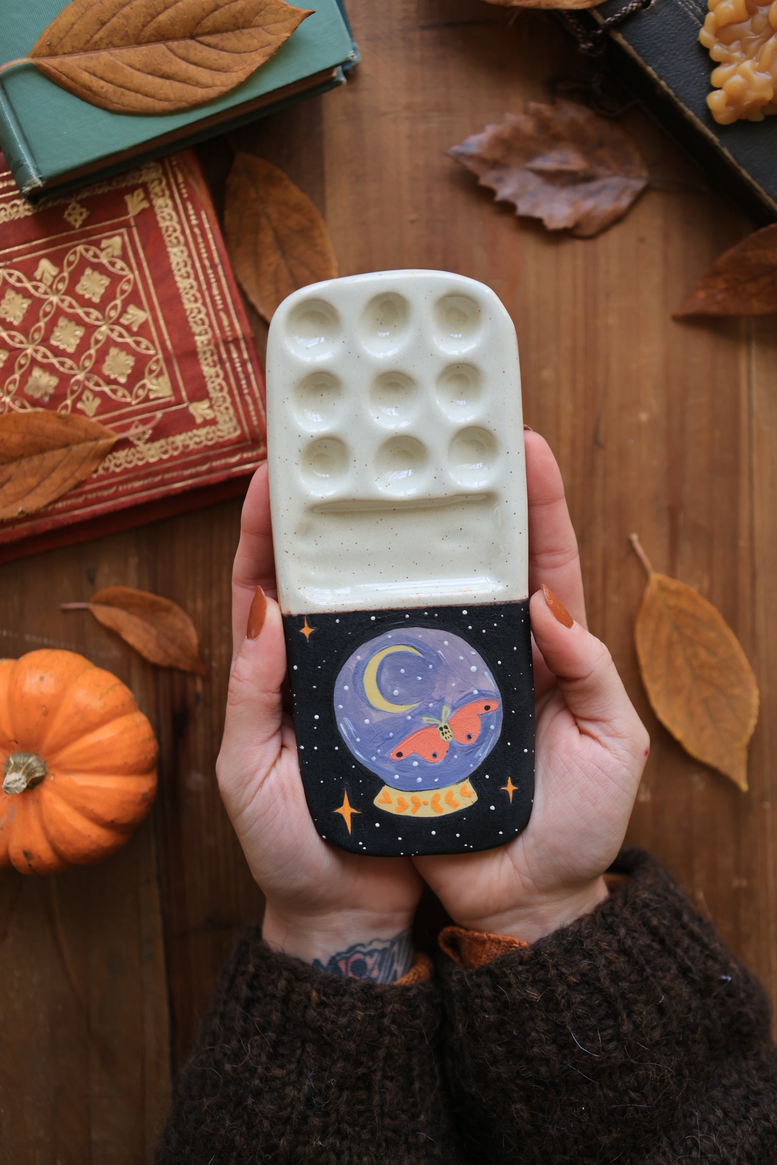 Midnight Crystal Ball Porcelain Paint Palette