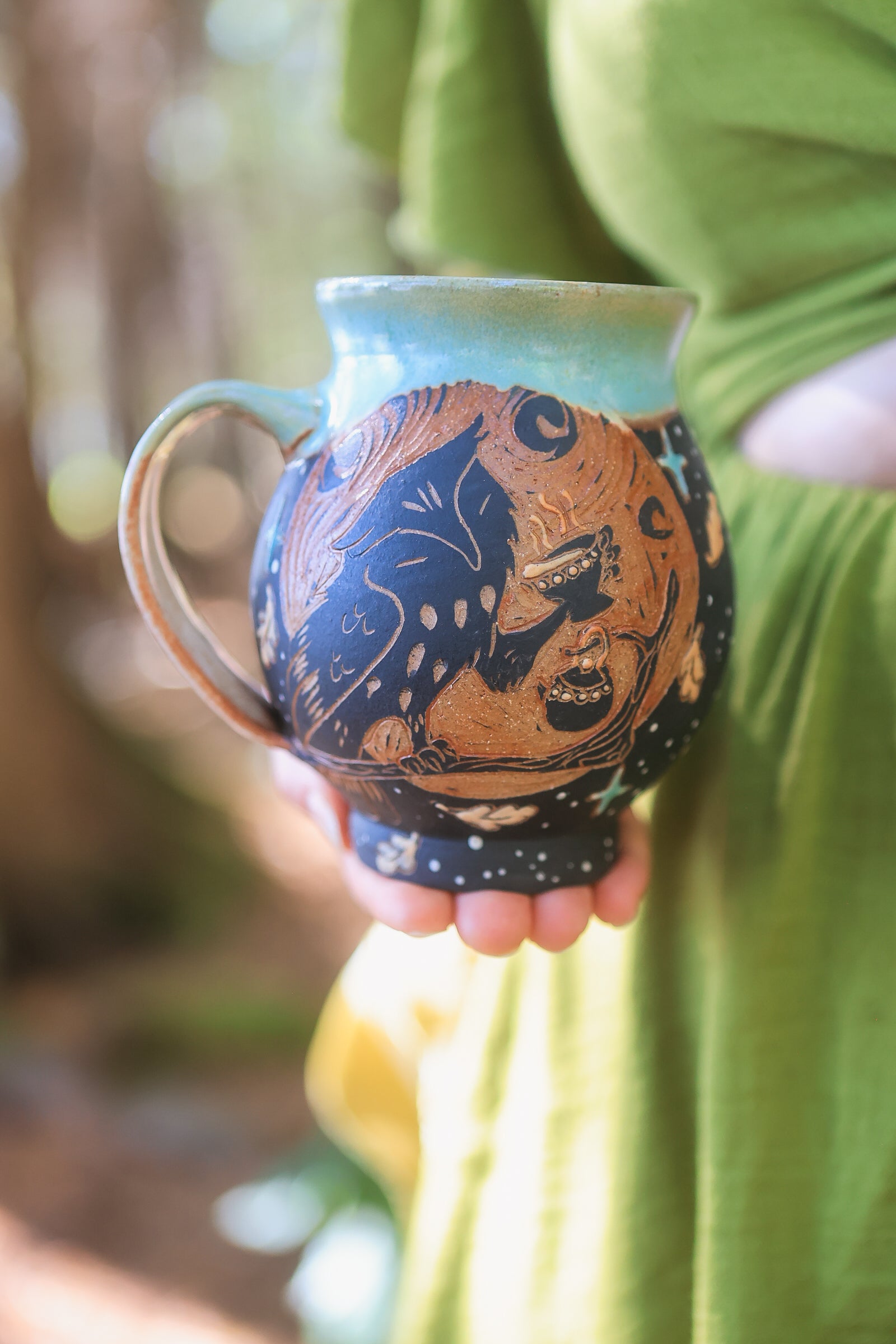 35 Moonlit Tea Time Owl Mug 20 oz