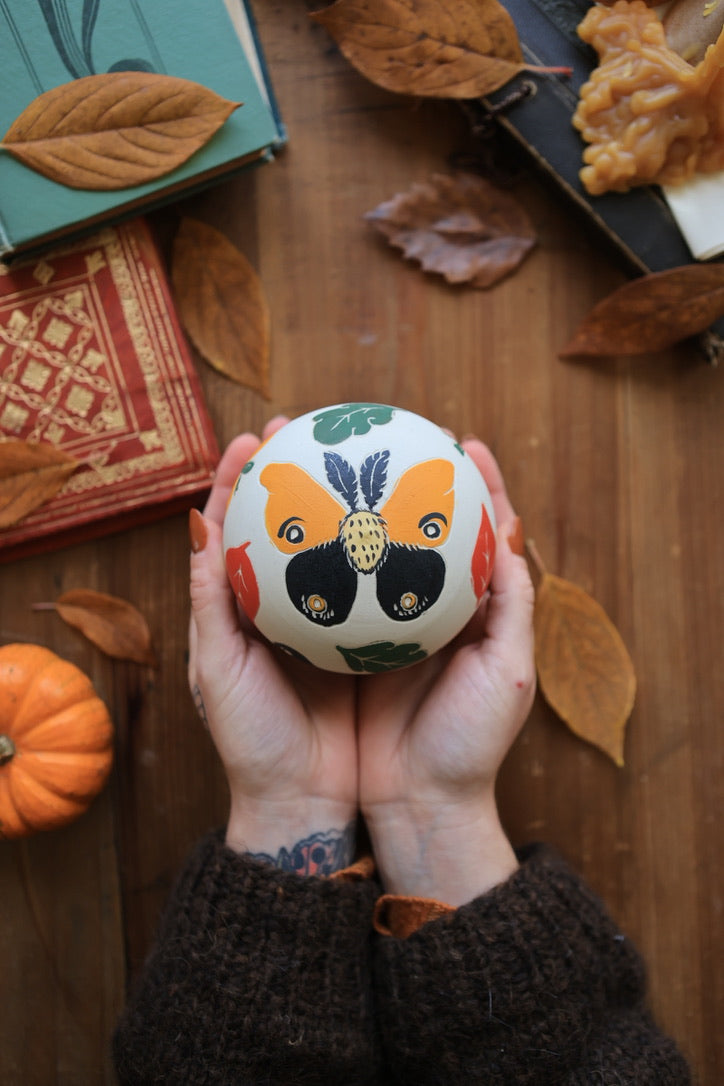 Autumn Moths Porcelain Jewelry Box