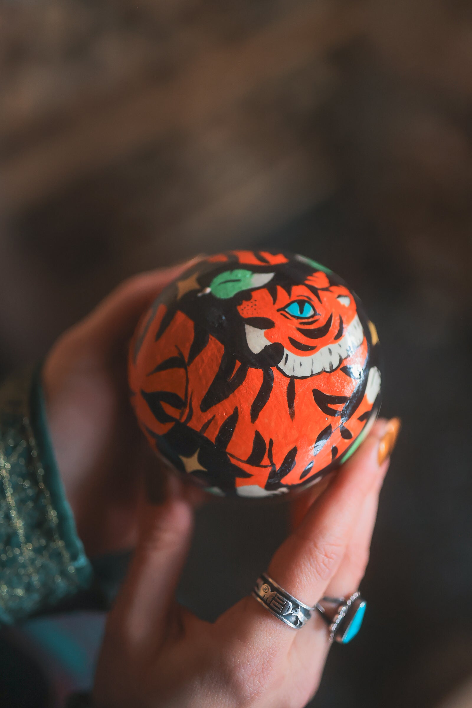 Painted Midnight Tiger of Jhasa Jewelry Box