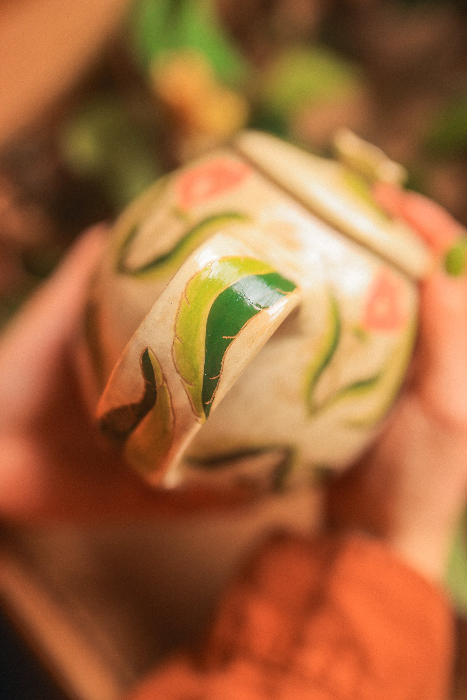 Painted Botanical Temple of Flowers Teapot in Stoneware