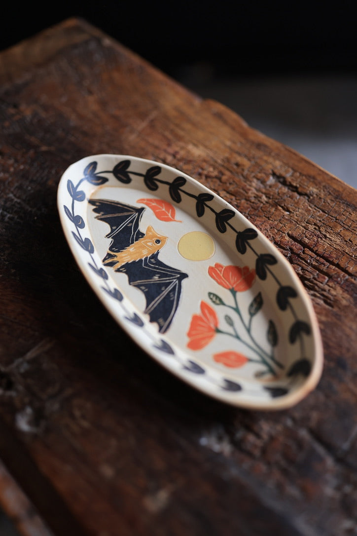 Autumn Forest Bat Trinket Dish