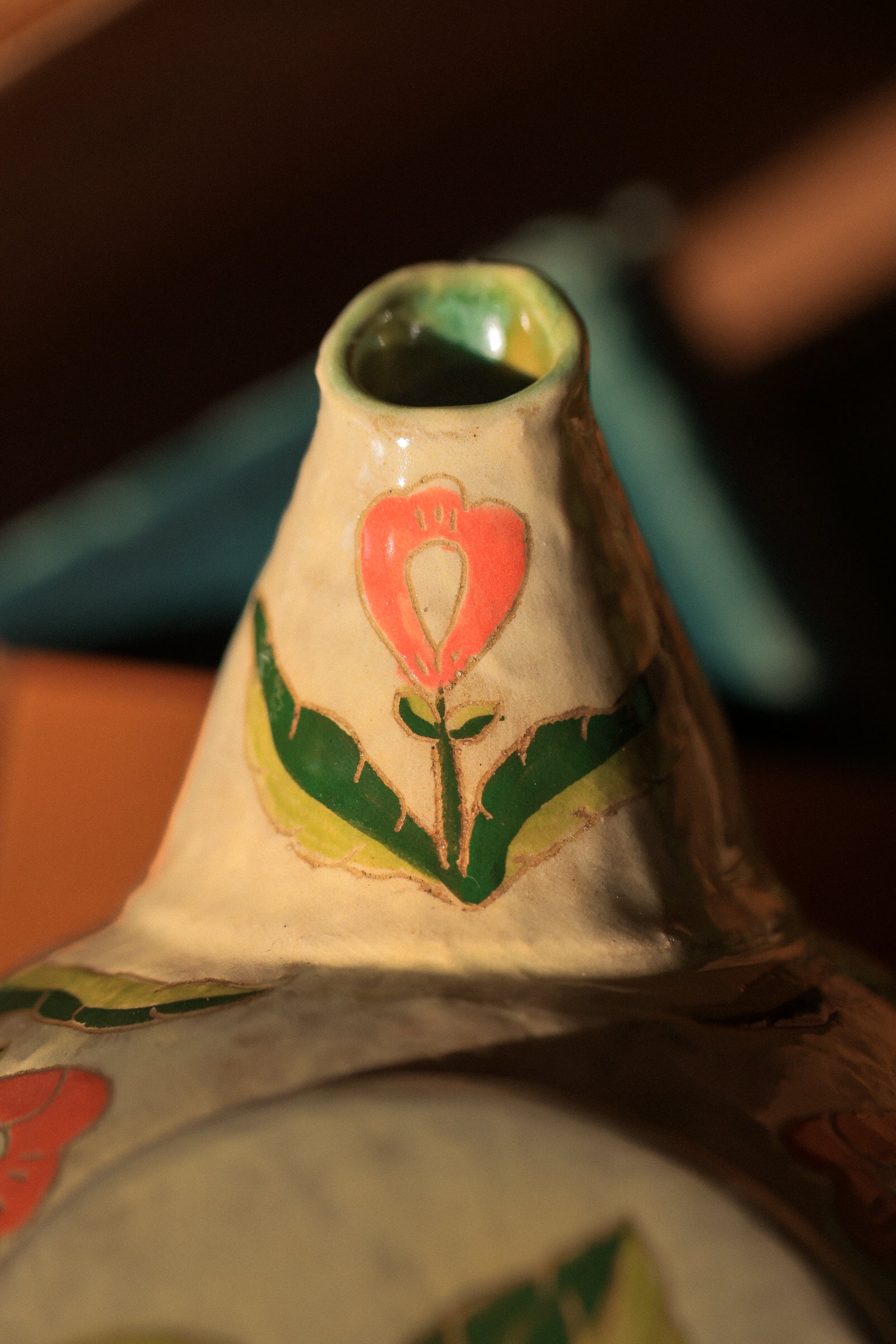 Painted Botanical Temple of Flowers Teapot in Stoneware