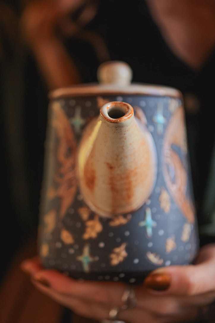 Moonlit Autumn Unicorns Teapot