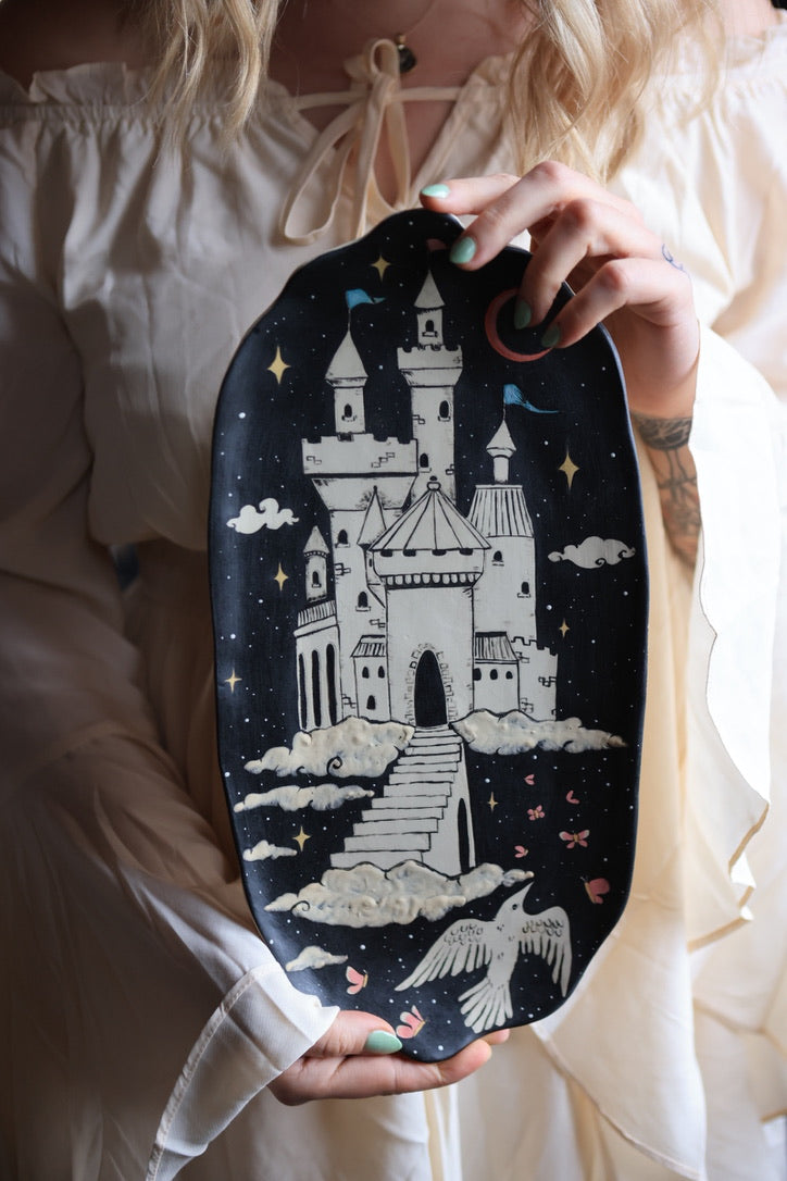 The Castle of Camelot Dish in Midnight Porcelain