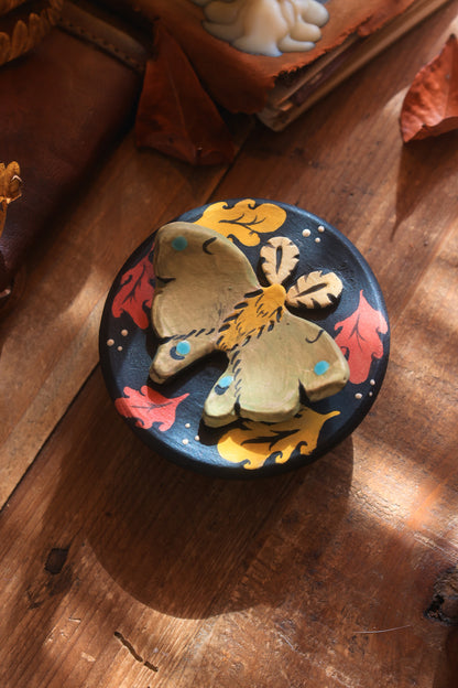 Midnight Autumn Luna Moths &amp; Mushrooms Teapot Set