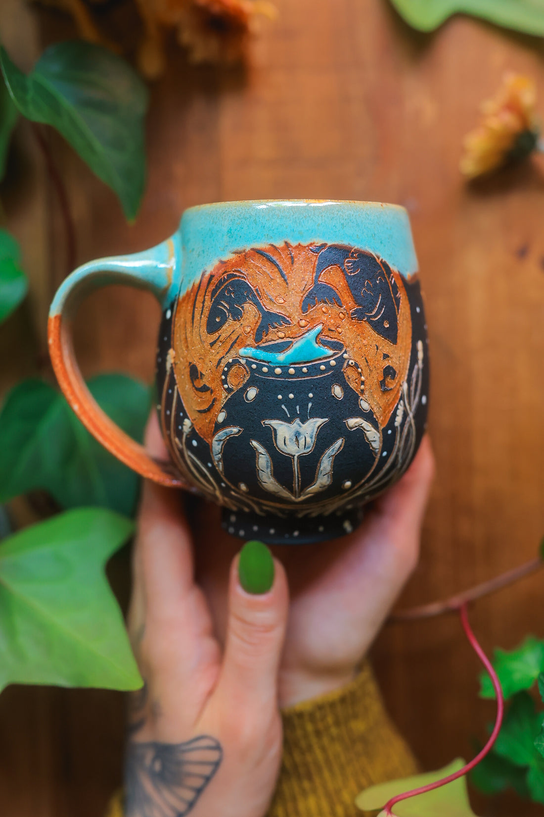 Moonlit Ancient River Vase Mug 14 oz