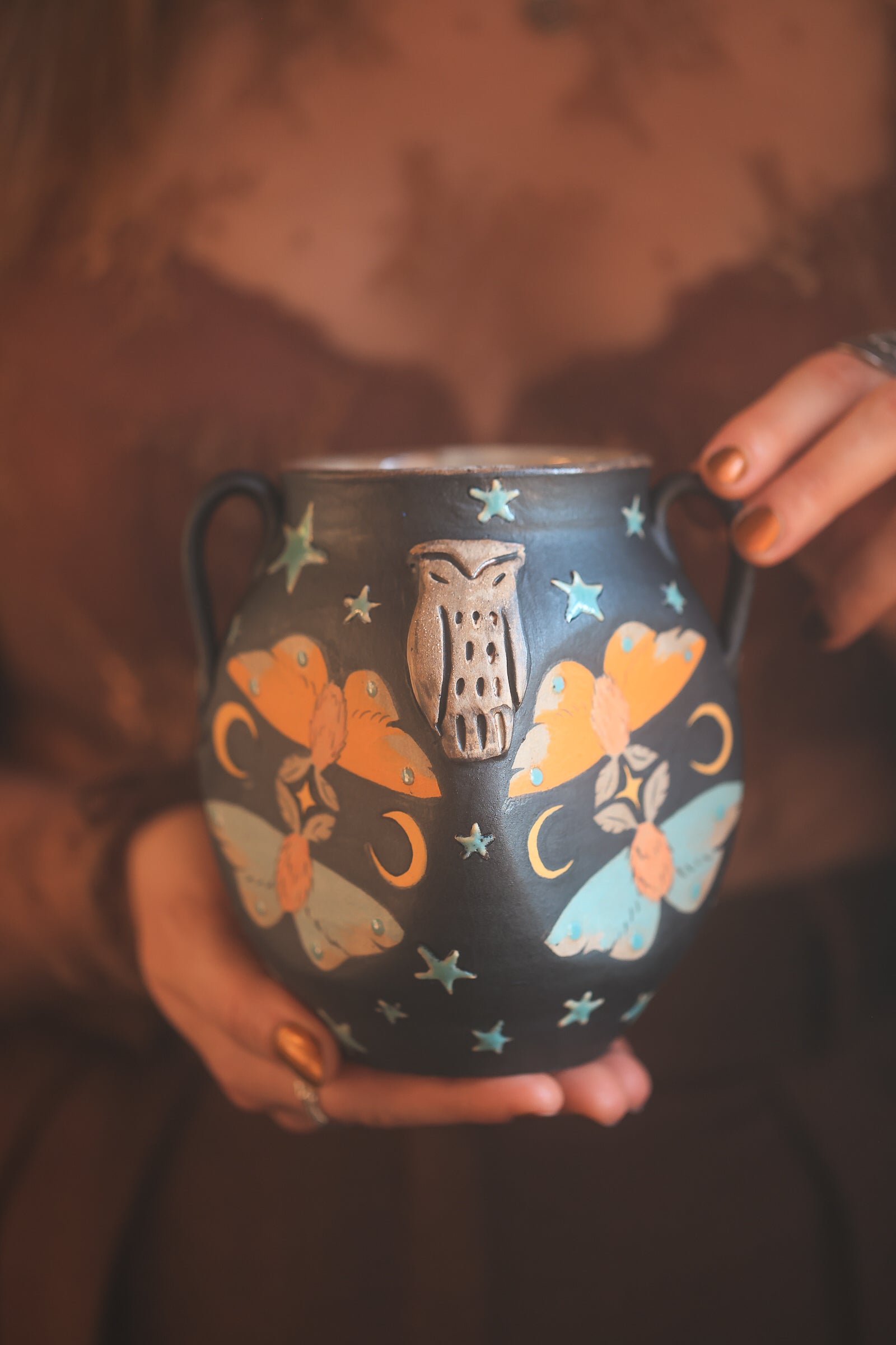 Forest Guardians Handled Vase in Midnight