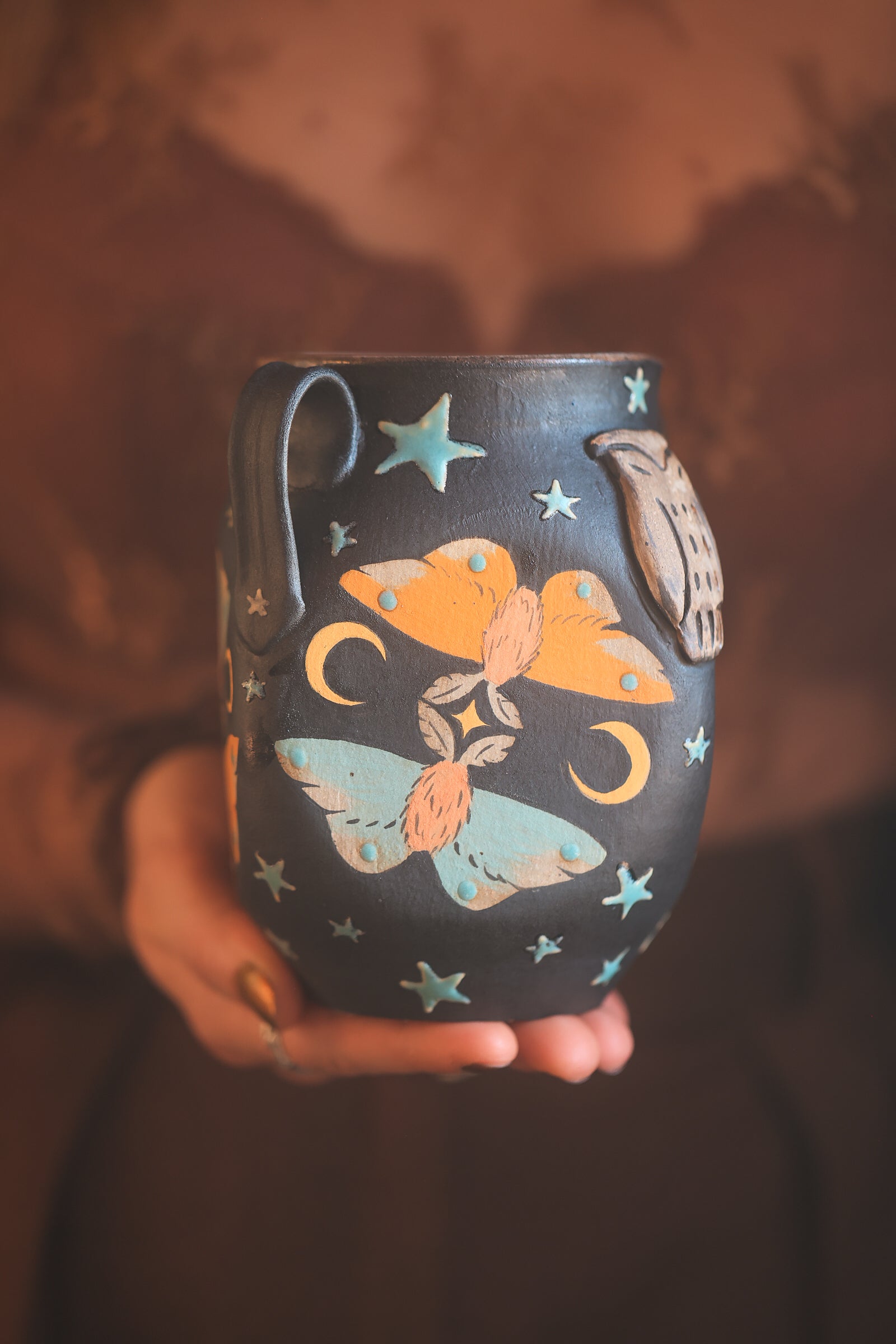 Forest Guardians Handled Vase in Midnight
