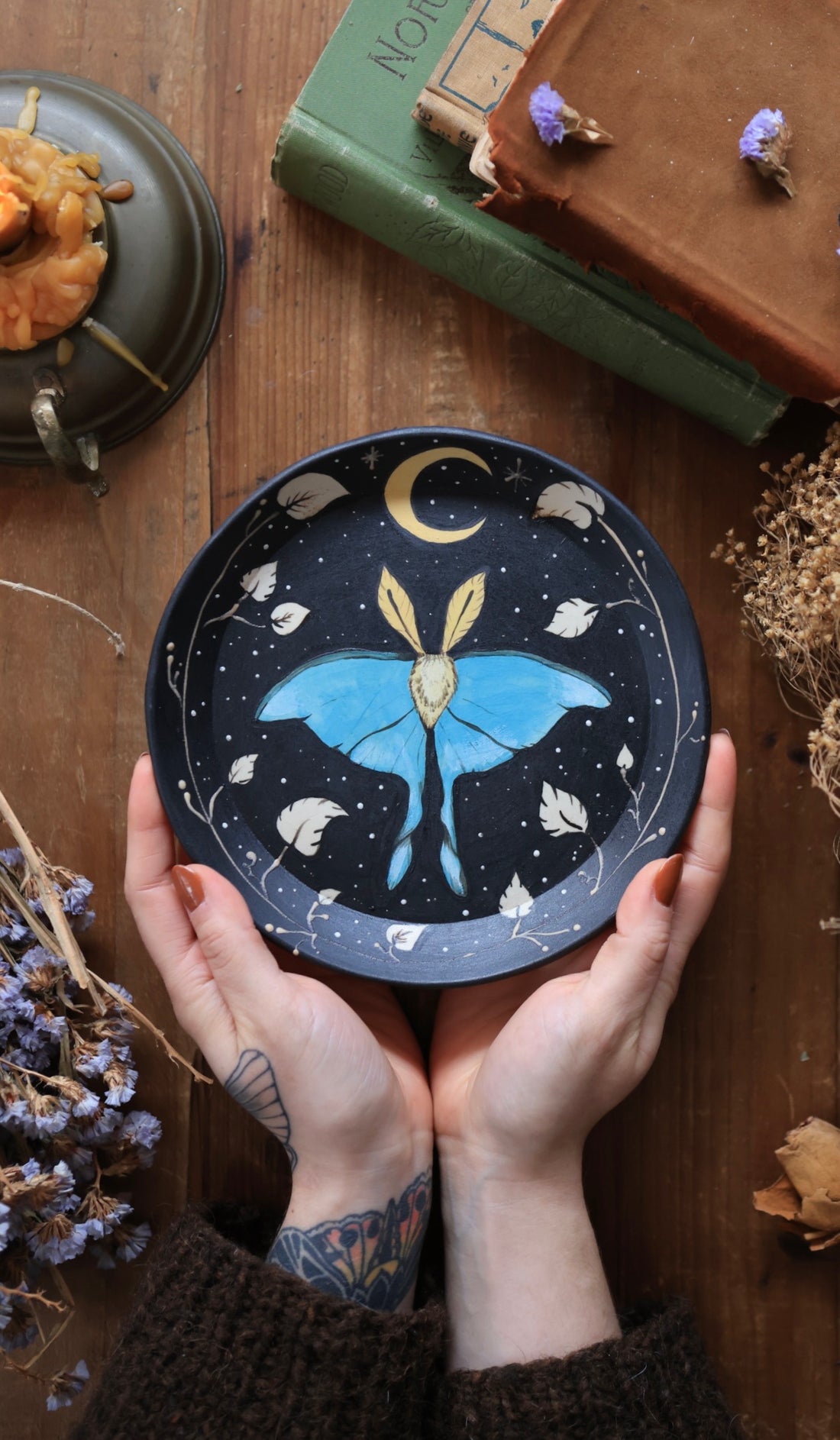 Autumn Moths Porcelain Paint Palette – Pitch Pine Pottery