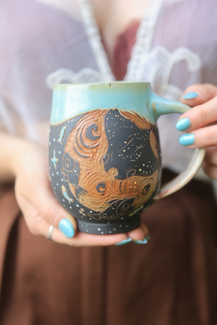 7 Moonlit Manta Ray Mug 16 oz