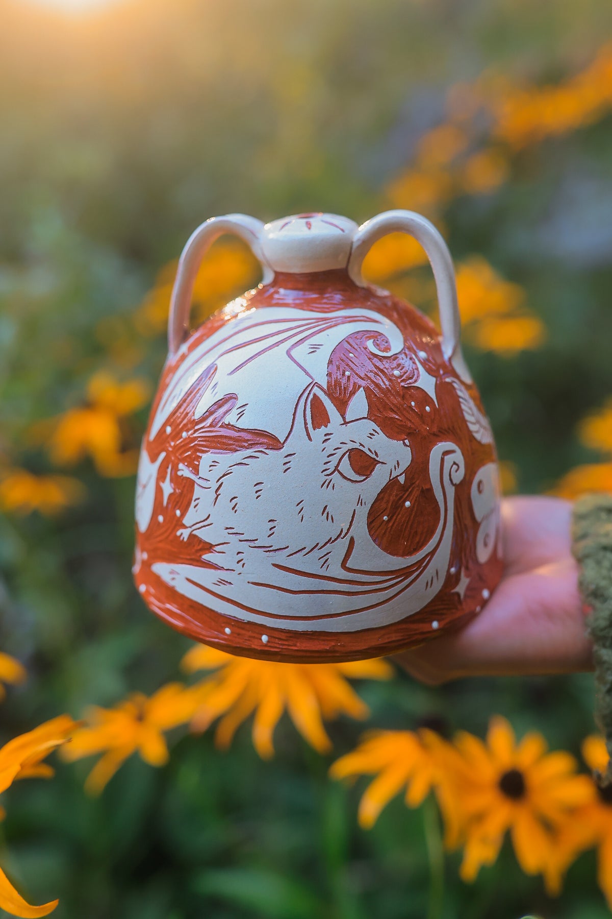 Autumn Night Flyers Rain Pot in Terracotta