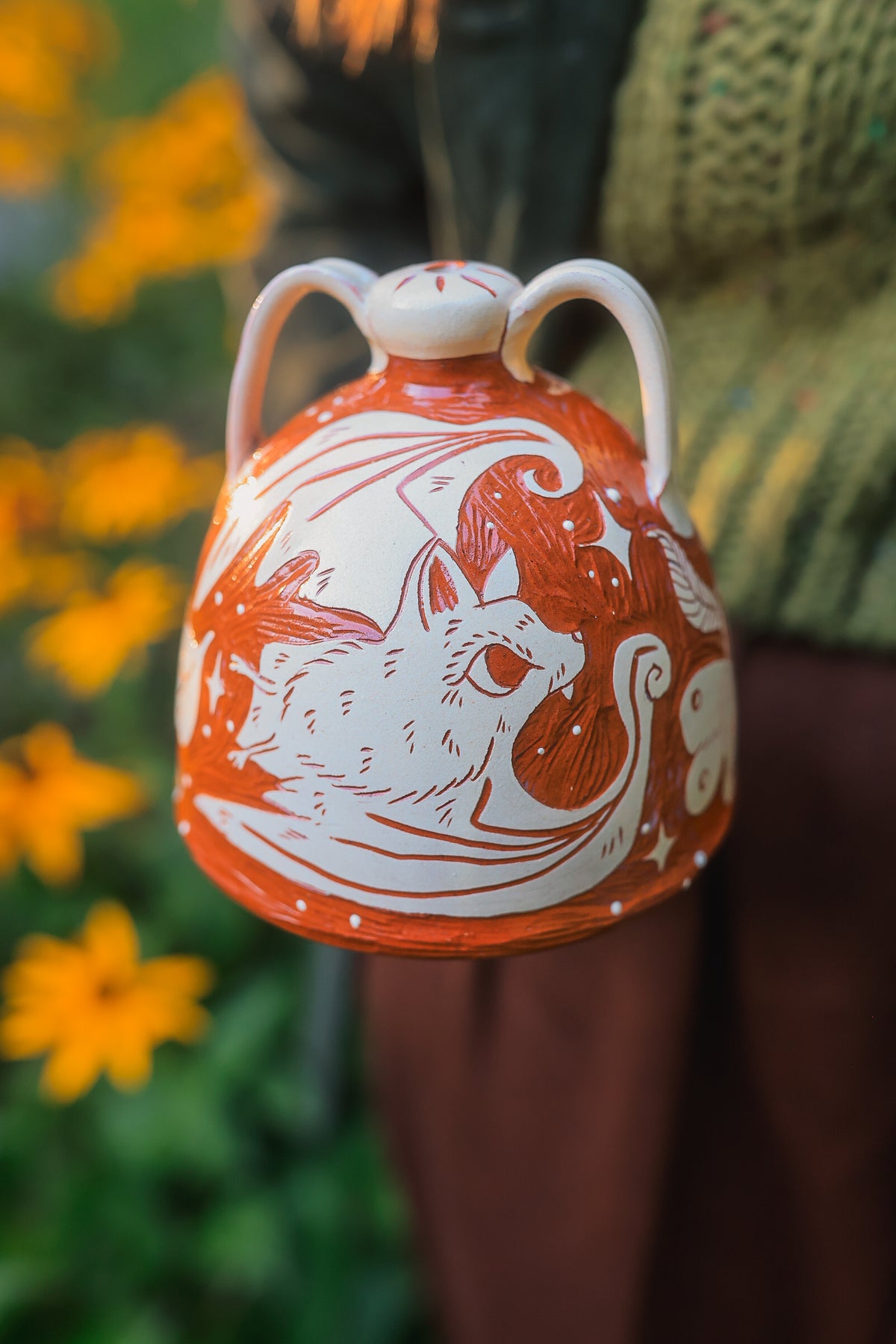 Autumn Night Flyers Rain Pot in Terracotta