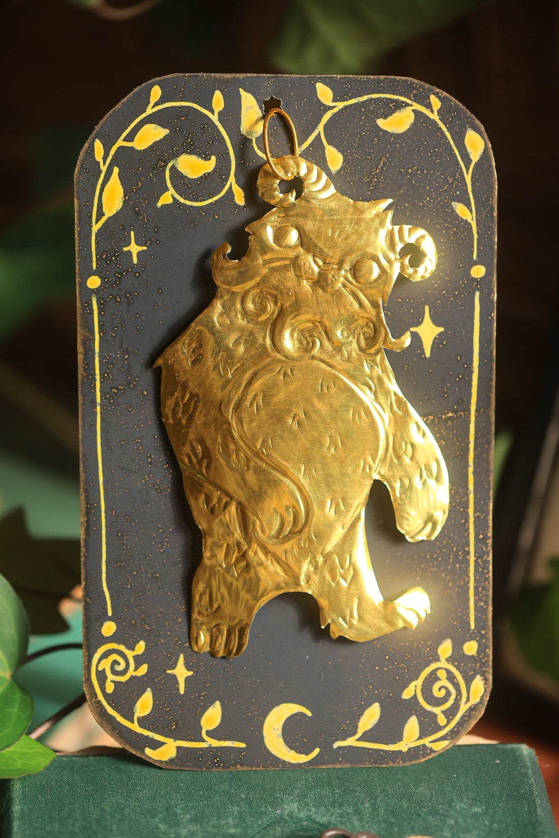 Golden Yeti Talisman in Antique Brass