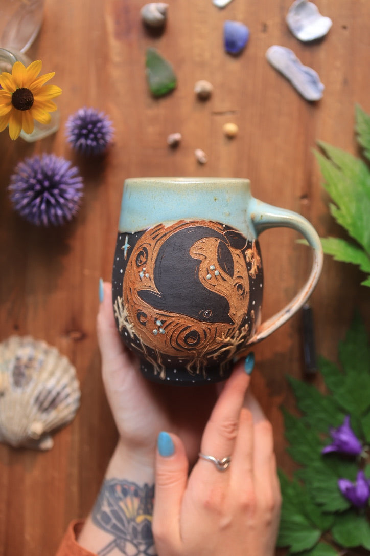 35 Moonlit River Dolphin Mug 16 oz