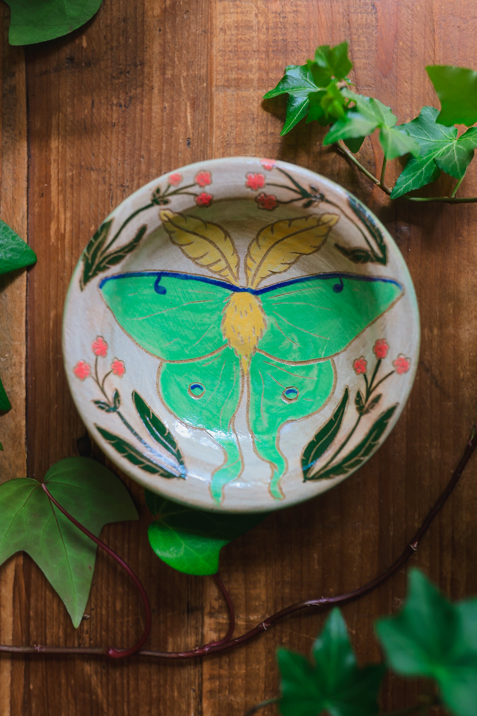 Painted Garden Luna Moth Dish