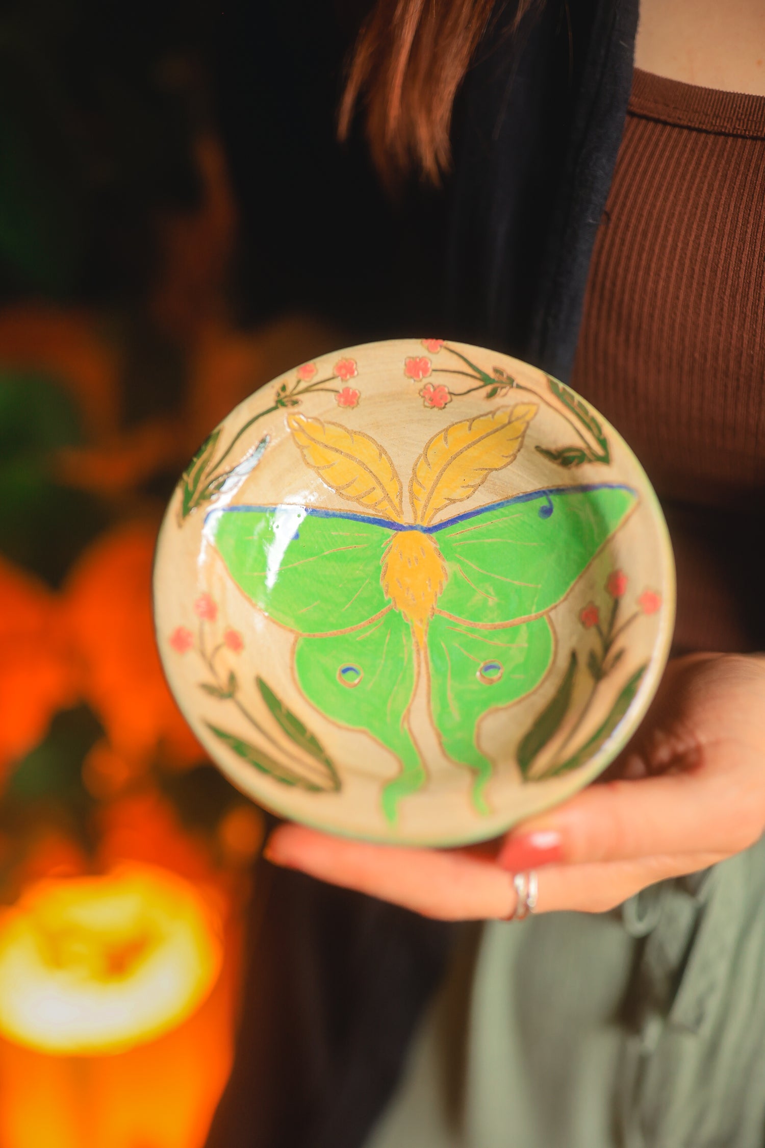 Painted Garden Luna Moth Dish
