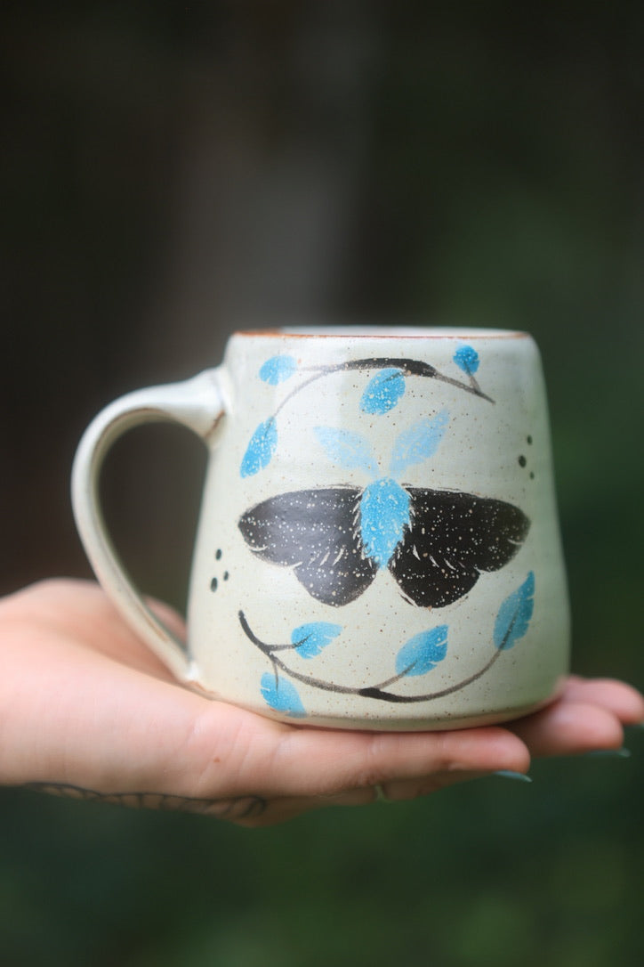 57 Painted Summer Moths Folkware Mug 12 oz