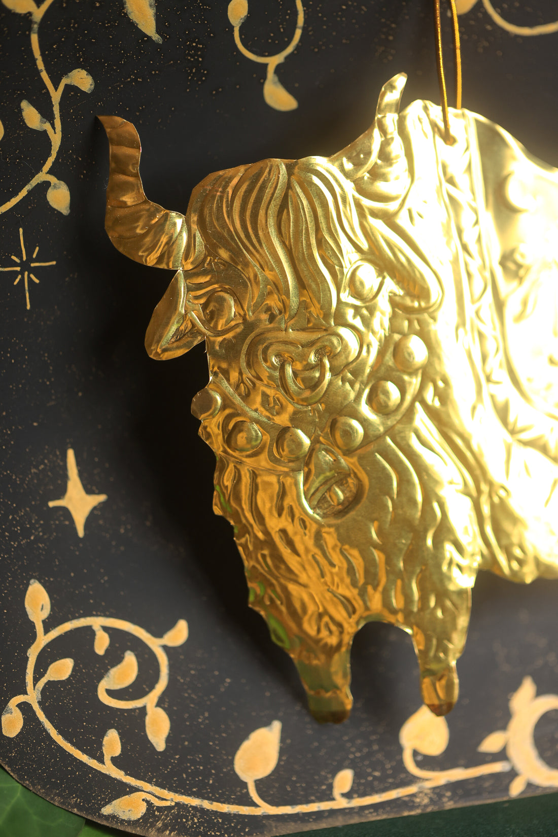 Golden Yak Lord Talisman in Antique Brass