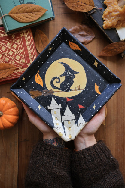 Midnight Ursula in Flight Porcelain Dish