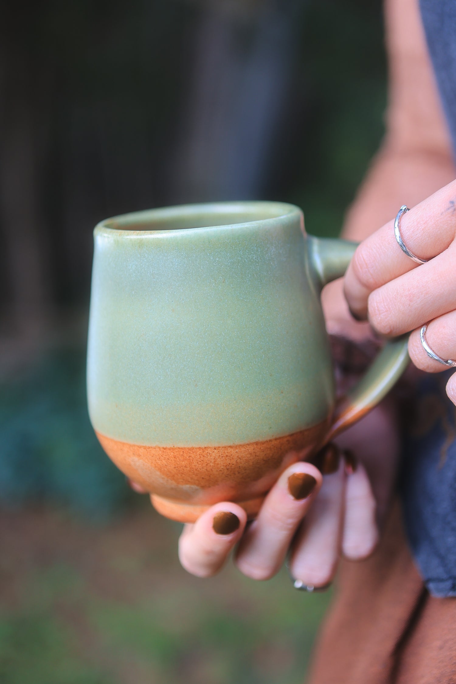 19 Porcelain Autumn Forest Folkware Mug 15 oz