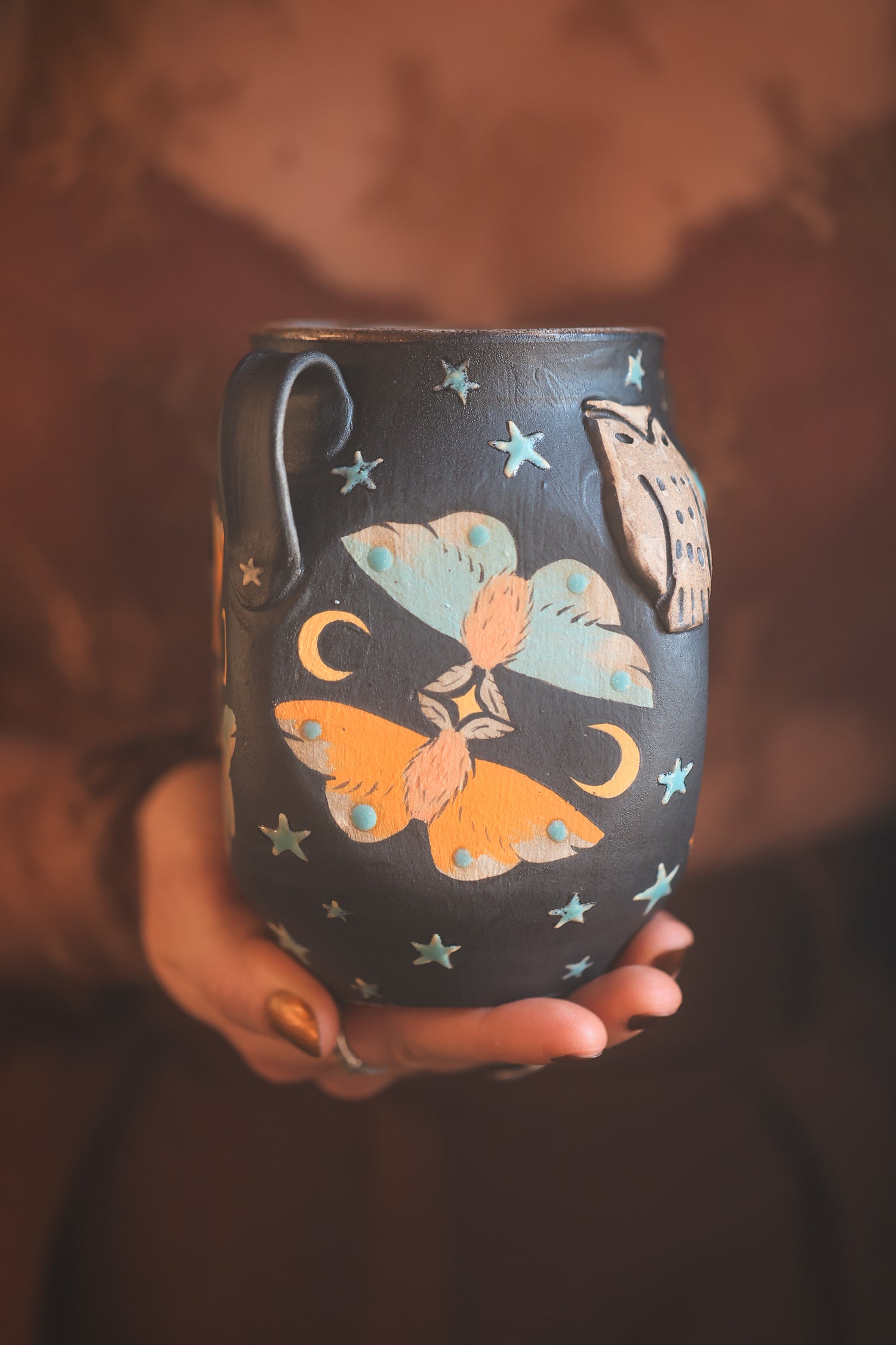 Forest Guardians Handled Vase in Midnight