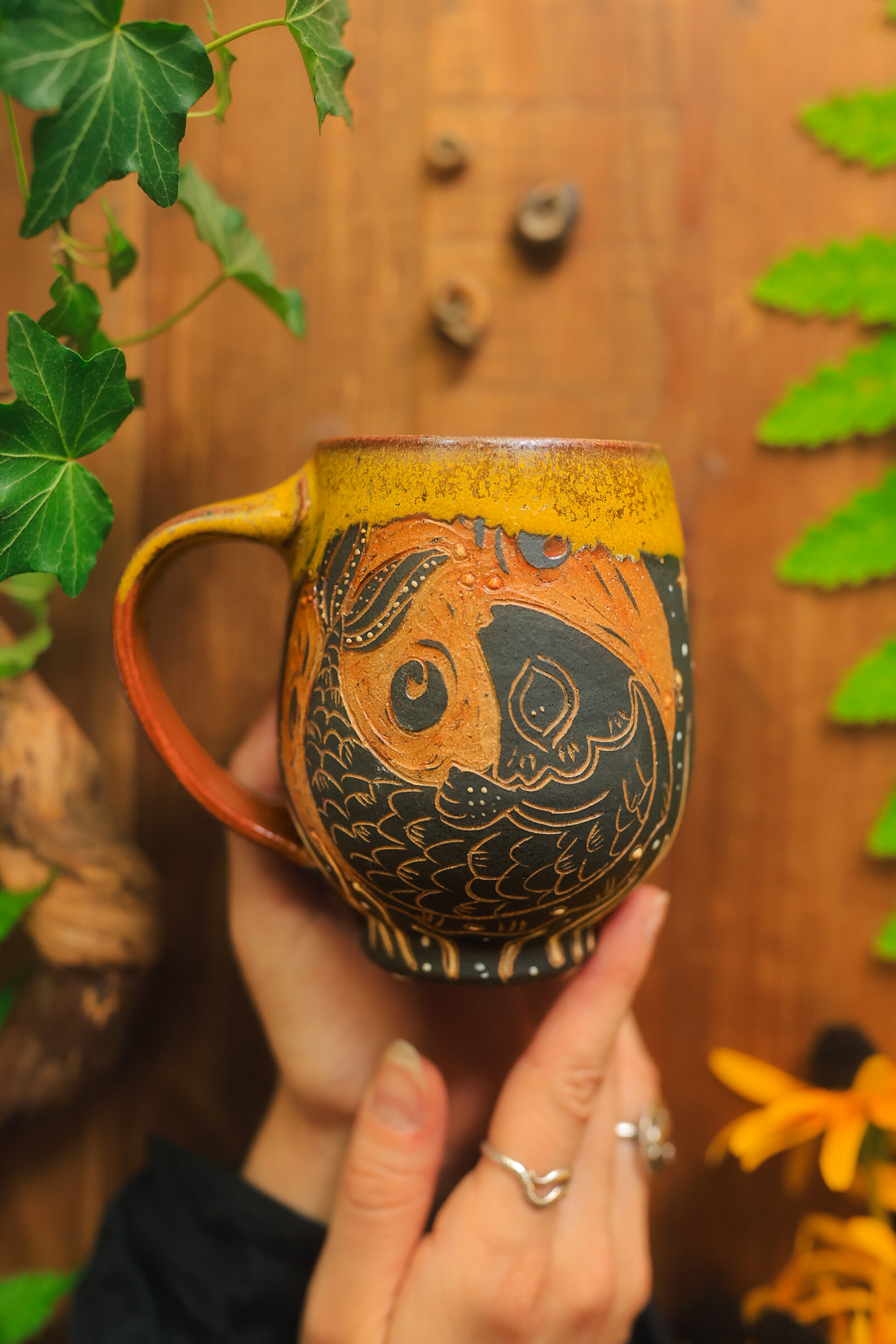 Moonlit Swimming Fishies Mug 13 oz