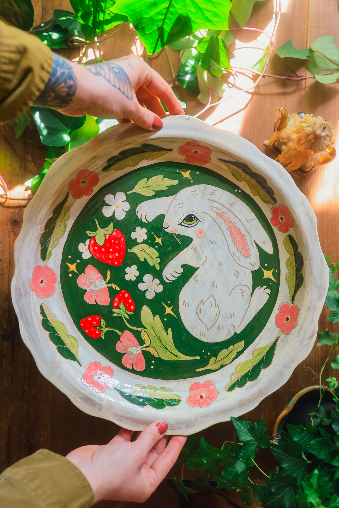 Painted Bunny Sorcerer Platter