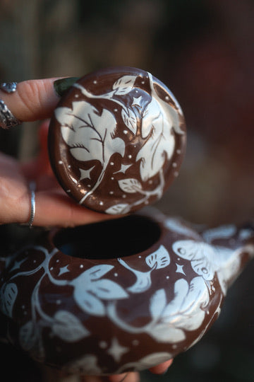 Enchanted Meadow Moths Teapot in Glazed Autumn&