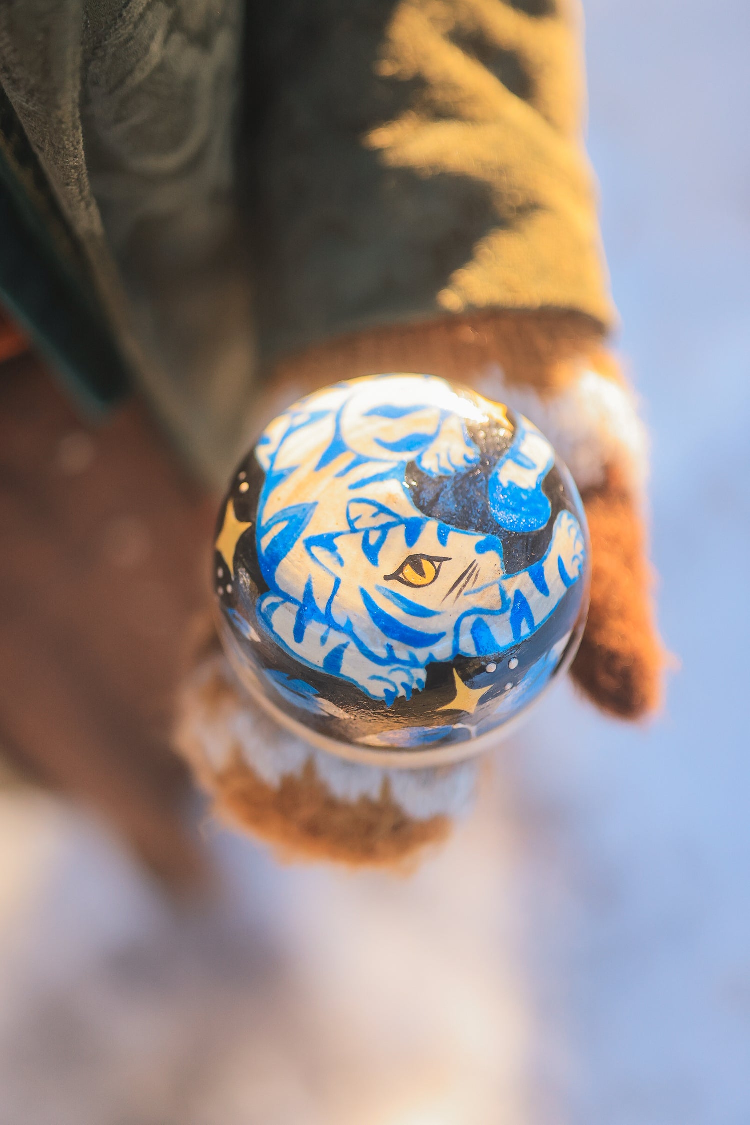 Painted Midnight Astral Tiger Jewelry Box