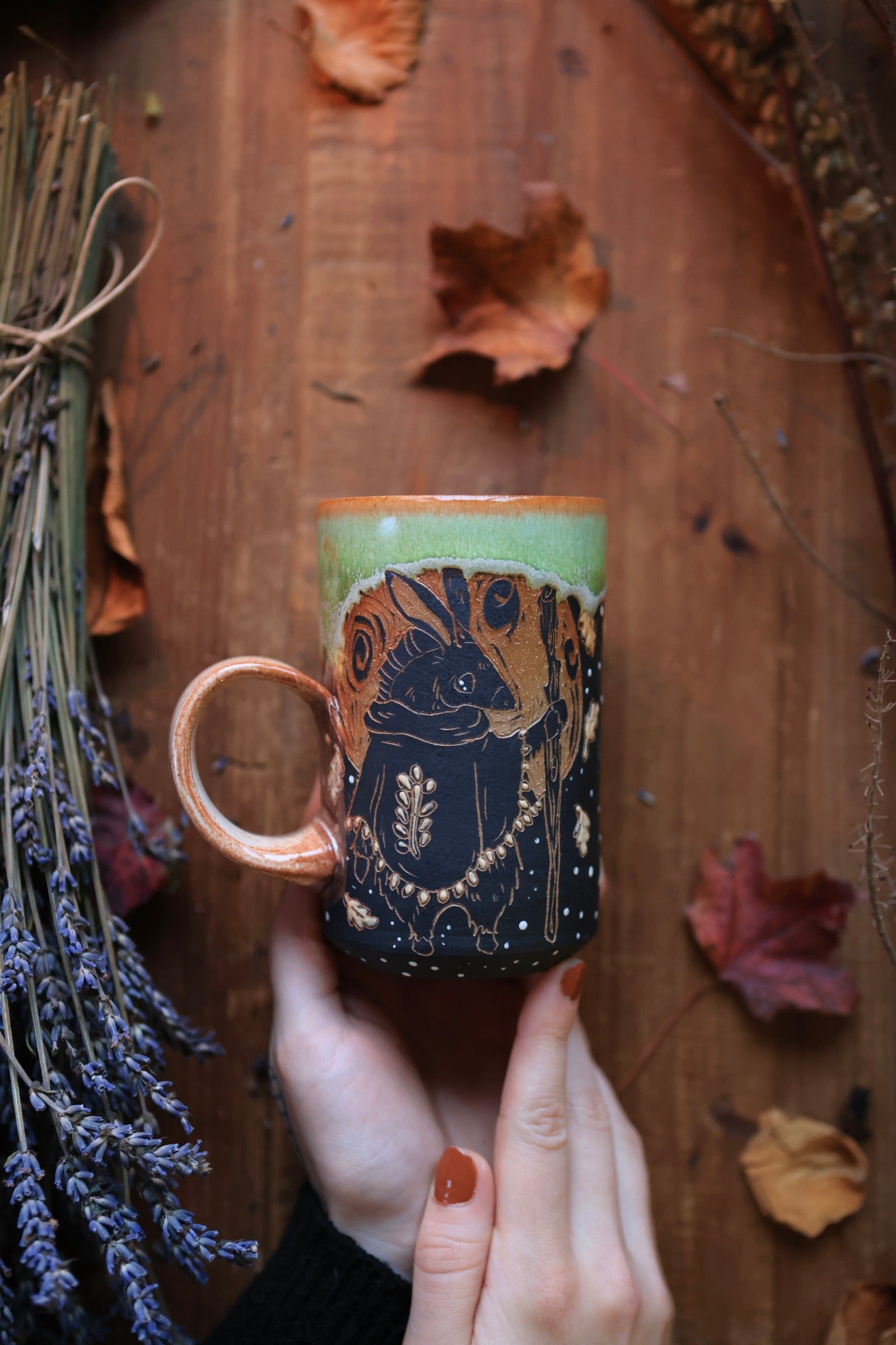 26 Moonlit Autumn Donkey Mug 13 oz