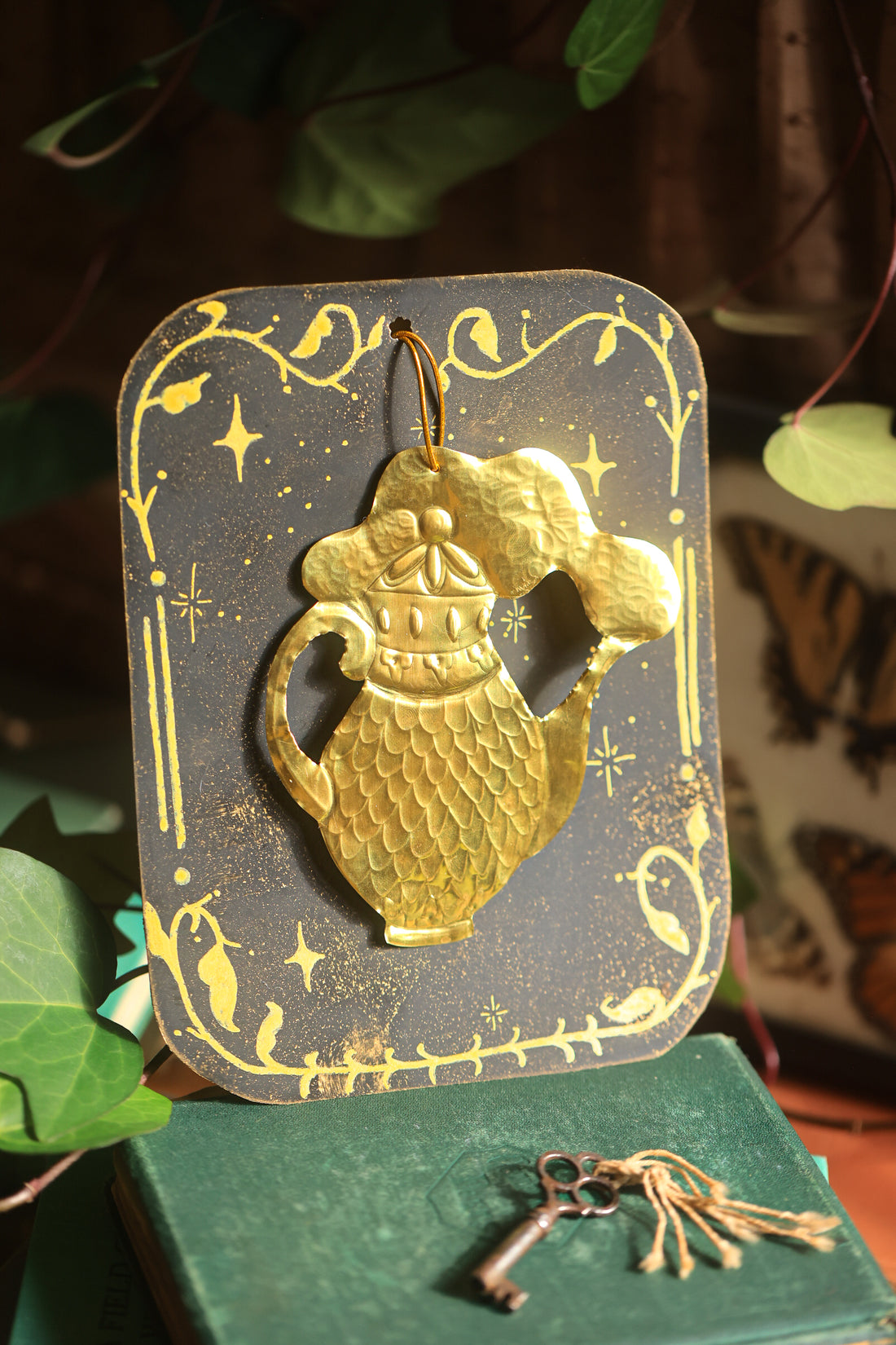 Golden Teapot Talisman in Antique Brass