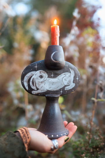Star-Crossed Rabbits Candle Holder in Umbra