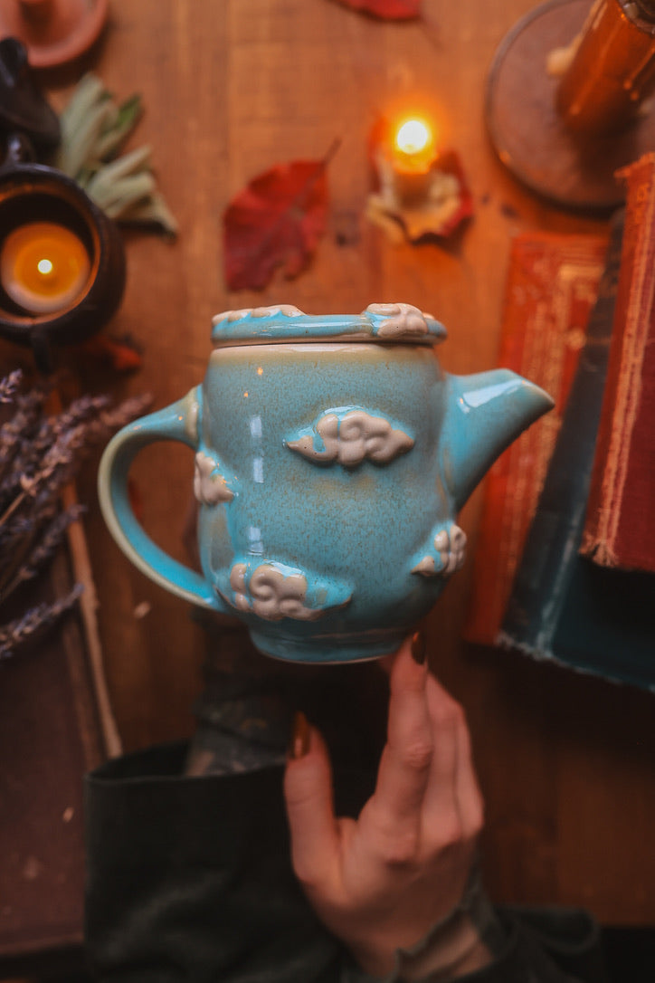 DISCOUNTED Porcelain Cloud Teapot in Turquoise