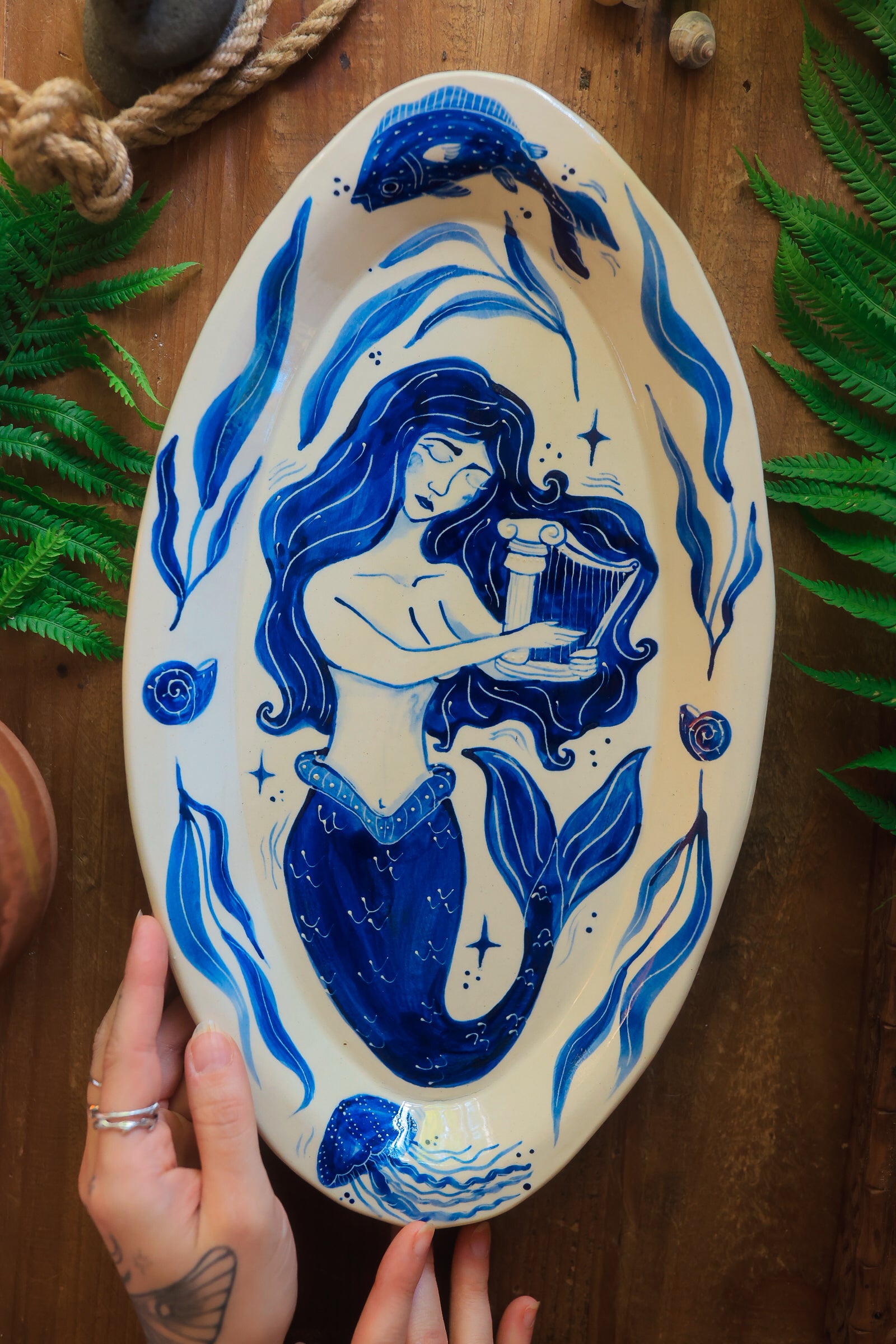 Painted Porcelain Siren&