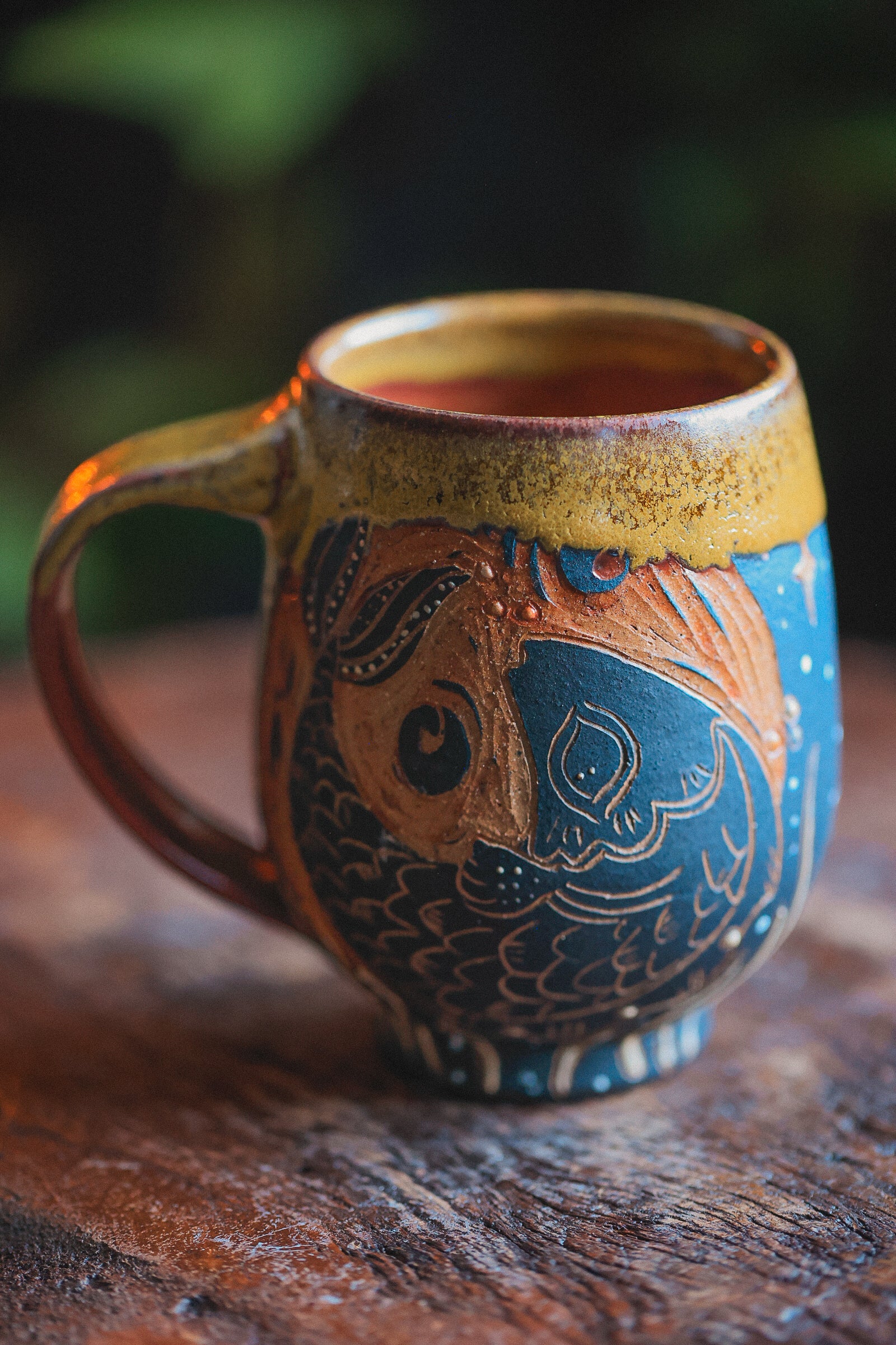 Moonlit Swimming Fishies Mug 13 oz