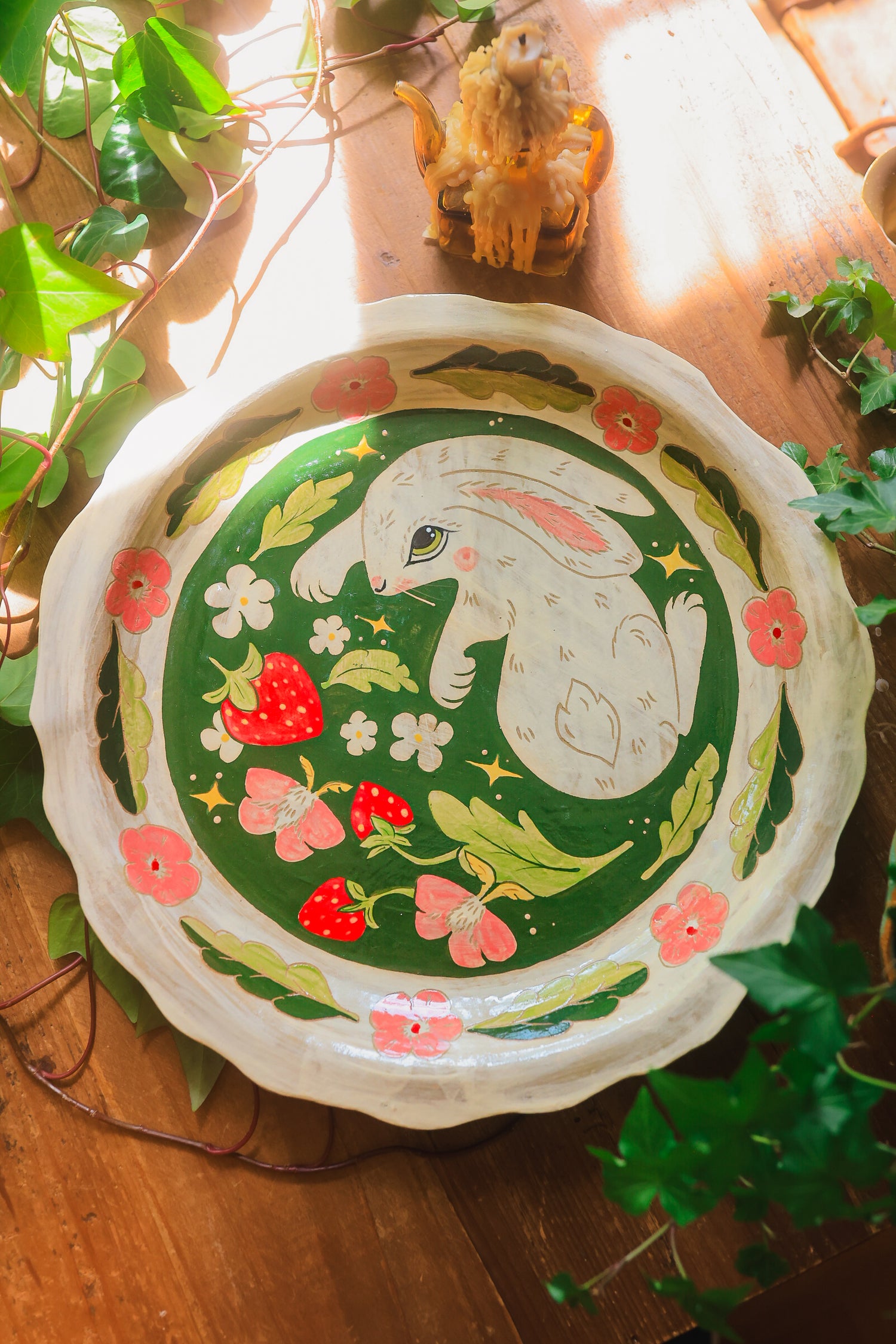 Painted Bunny Sorcerer Platter