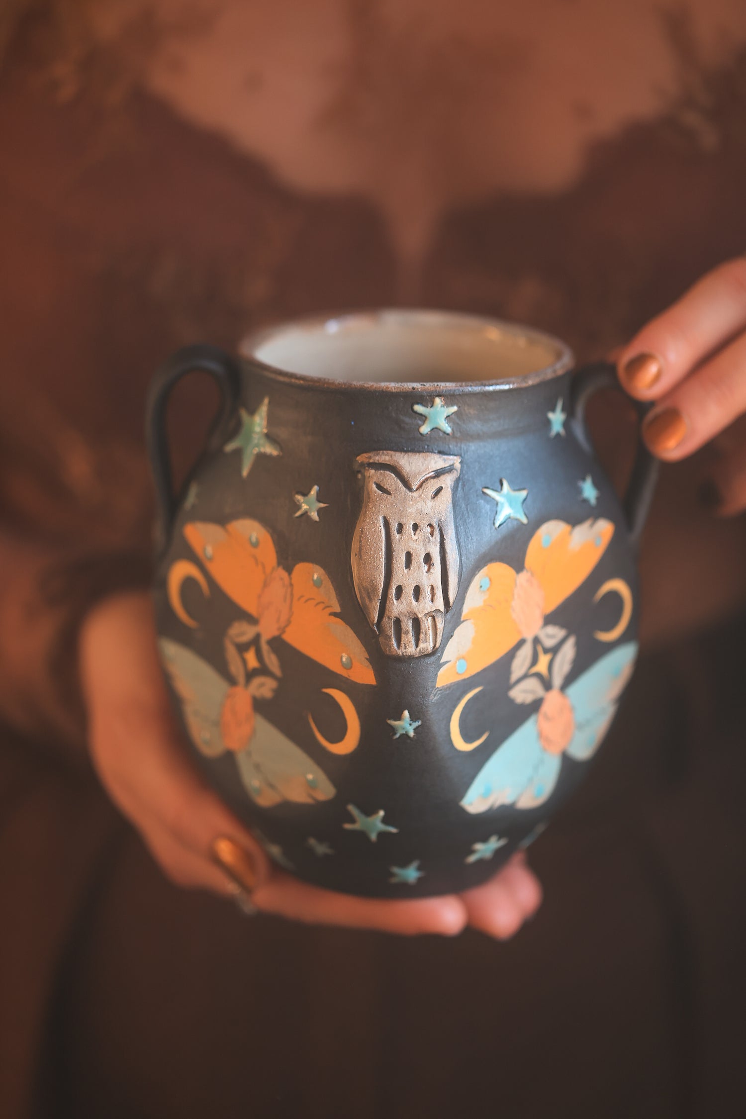 Forest Guardians Handled Vase in Midnight